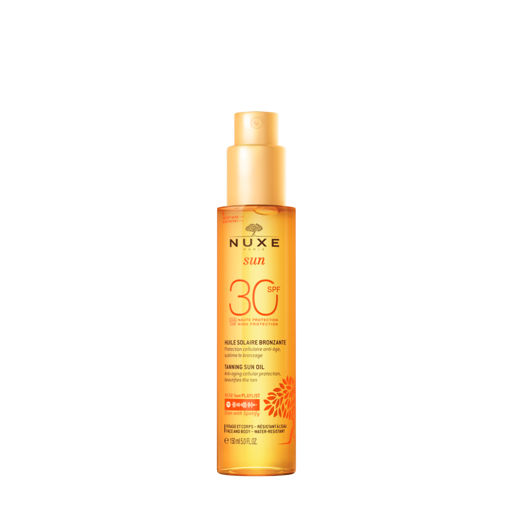 nuxe sun huile bronzante visage et corps 30+ 150ml