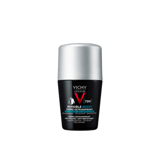 vichy homme 72h00 invisible resist deo roll on 2x50ml