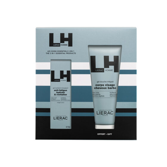 lierac coffret fÊte des pÈres gel hydratant + gel douche 200ml offert